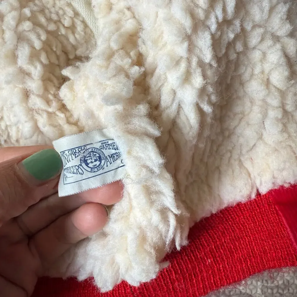 Vintage Oshkosh B Gosh Retro Red Corduroy Sherpa Lined Jacket‎ Hooded Unisex 6-9